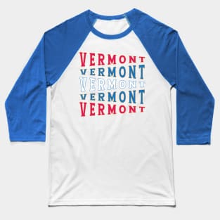 TEXT ART USA VERMONT Baseball T-Shirt